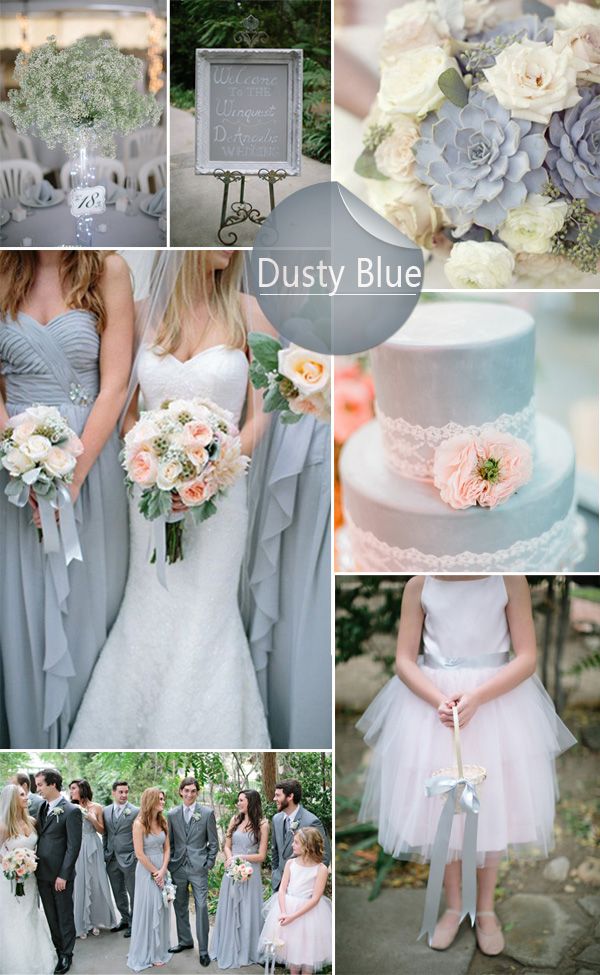 Top 10 Wedding Colors 2014 Dusty Blue Wedding Inspiration