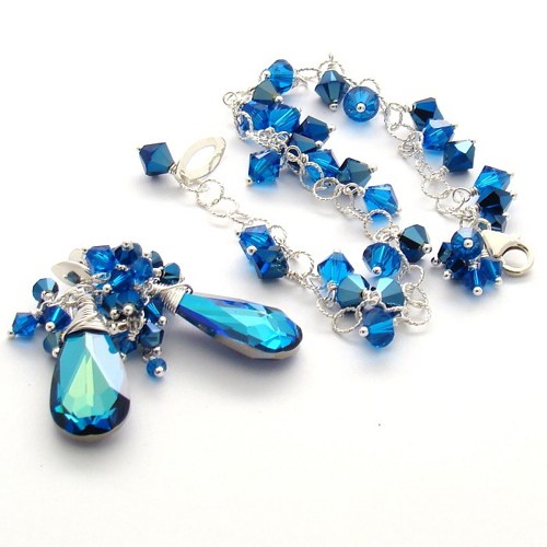 Swarovski Crystal Metallic Blue 2X Jewelry