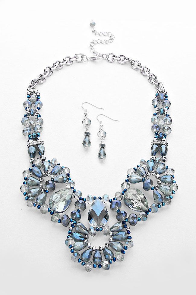 Swarovski Crystal Blue Necklace Design Inspiration