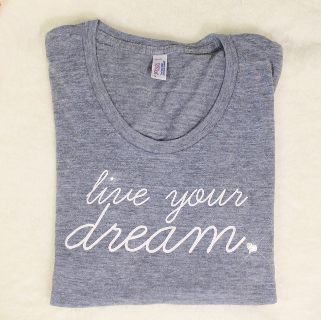 Swarovski embellished t shirt Live Your Dream