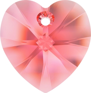 Swarovski 6228-14mm Rose Peach Heart Pendant