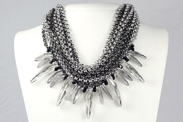 Swarovski crystal and chain necklace