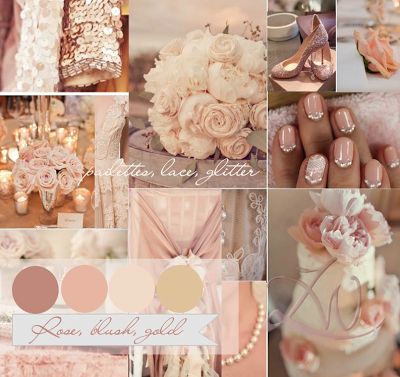 Rose blush rose and gold wedding color inspirations