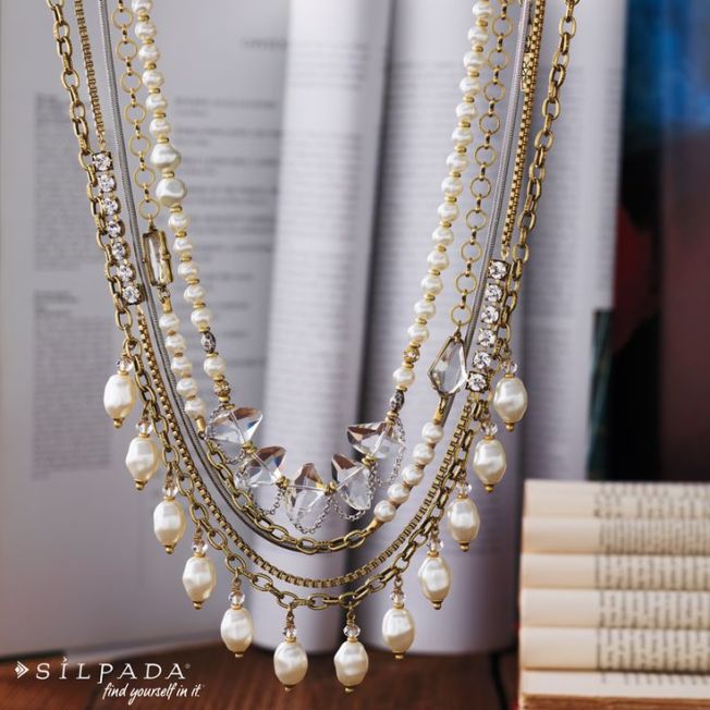 Swarovski Crystal and pearl layered necklaces