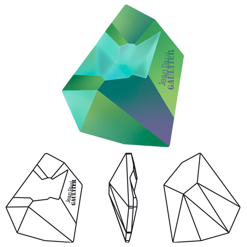 4922 Swarovski Crystal Kaputt Fancy Stone Crystal Scarabaeus Green