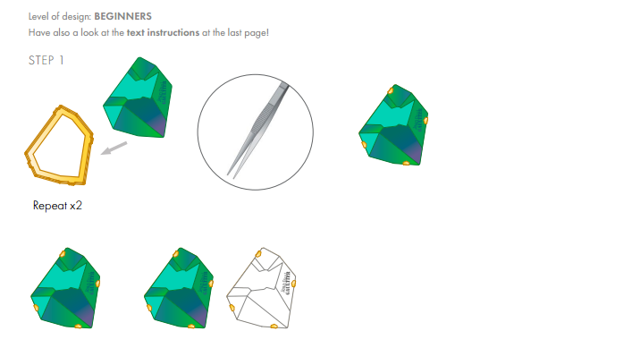 DIY Swarovski Crystal Bangle Bracelet New Design and Instructions Step 1