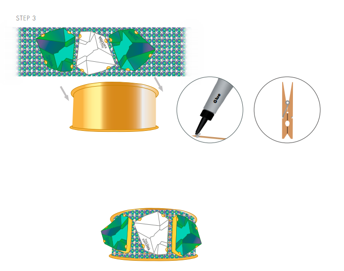 DIY Swarovski Crystal Bangle Bracelet New Design and Instructions Step 3