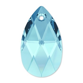 Swarovski Crystal 6106 Pearshape Pendant Aquamarine blue color