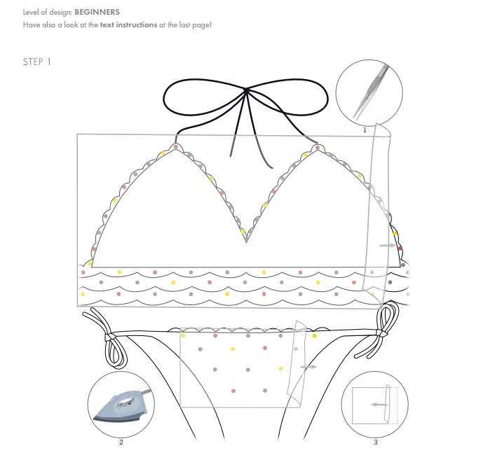 Free Swarovski Crystal Instructions on how to add crystals to a bikini bathing suit step 1