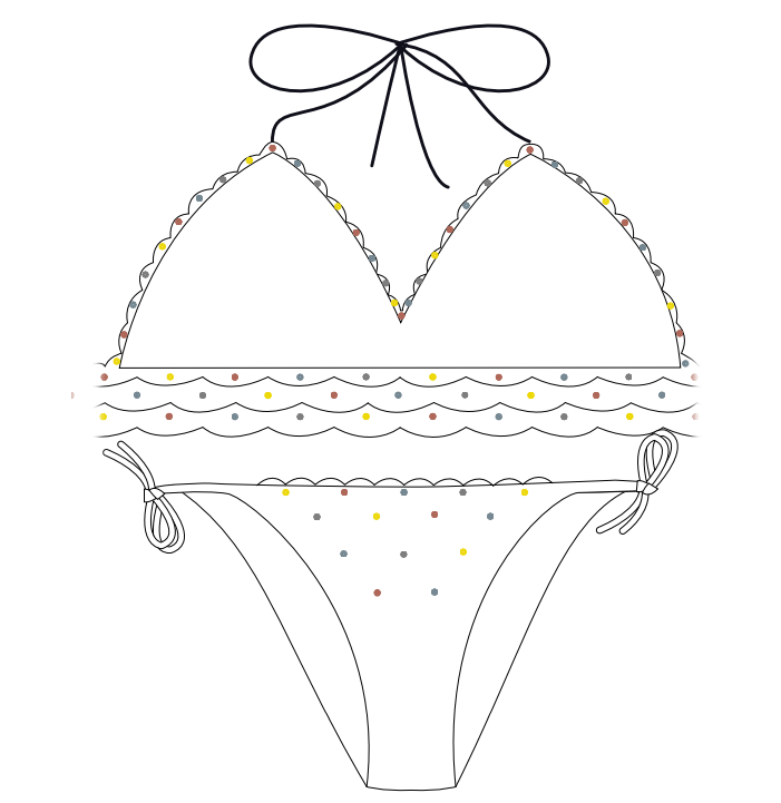 Free Swarovski Crystal Instructions on how to add crystals to a bikini bathing suit step 2