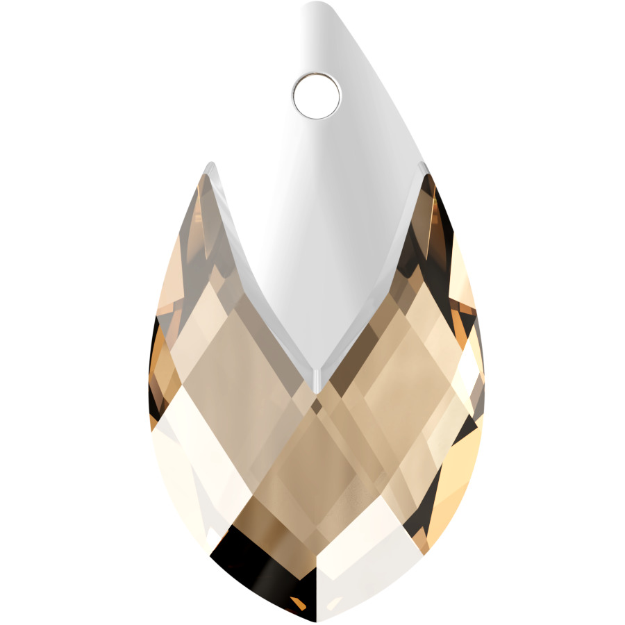 Swarovski_Crystal_ 6565_Metallic_Cap_Pear-shaped_Pendant_ Light_Colorado_Topaz_with_Crystal_on_Sale_Light_Chrome_Cap